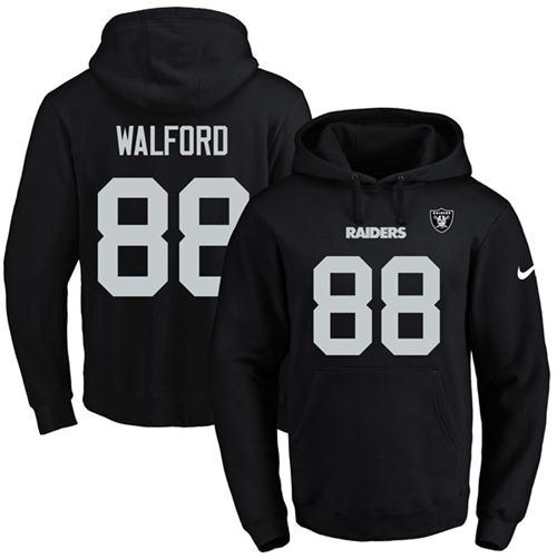 Nike Raiders #88 Clive Walford Black Name & Number Pullover NFL Hoodie